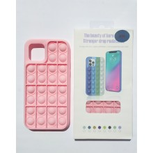 Чехол Поп Ит антистресс Pop it Relax на iPhone 12 силиконовый  пудровый розовый