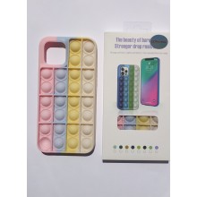 Чехол Поп Ит антистресс Pop it Relax на iPhone 12 Pro Max силиконовый  разноцветный 