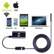 Цифрова USB Мінікамера Ендоскоп Wi-Fi для iPhone, Android, комп'ютера з жорстким кабелем 1 метр
