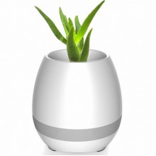Портативный умный цветочный горшок-колонка Smart Music Flowerpot с музыкой White