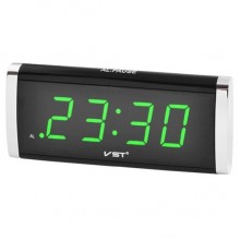 Часы  VST-730 сетевые 220В led будильник Черный