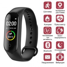 Фитнес браслет Smart Band М4 Черный измерение АД и насыщения кислорода в крови Шагомер 