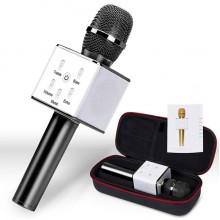 Беспроводной портативный Bluetooth микрофон-караоке Magic Karaoke оригинал Q7 c чехолом в подарок чёрный (PV-1401009581)