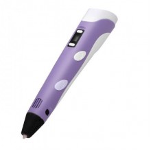 3D ручка з LCD дисплеєм Pen-3 3D принтер з трафаретами і набором пластику Фіолетовий