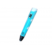 3D ручка  3D Pen-3 з дисплеєм + трафарети + 10 м пластику + підставка у наборі блакитний