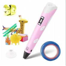 3D ручка з LCD дисплеєм 3D-Pen 3D принтер для малювання з трафаретом Рожева