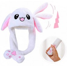 Шапка Пикачу Pikachu toys светящая с двигающими ушками белая